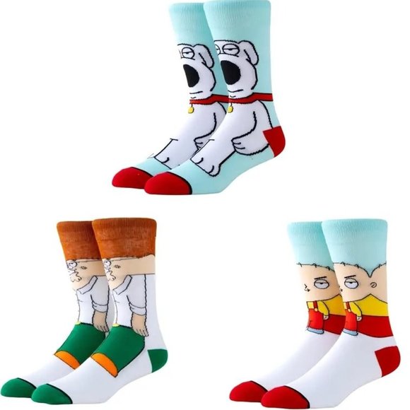 *NEW* 3 Pack Novelty Cartoon Anime Soft Funny Socks - Picture 1 of 4
